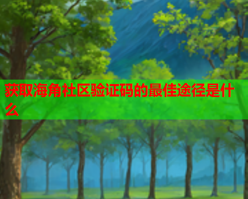 获取海角社区验证码的最佳途径是什么  第2张