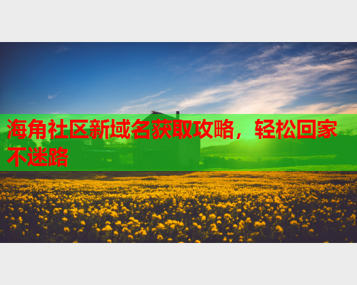 海角社区新域名获取攻略，轻松回家不迷路  第1张