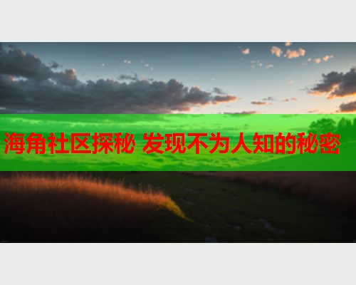 海角社区探秘 发现不为人知的秘密  第2张